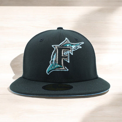 New Era Men's MLB Miami Marlins 5950 Cloud Under Fitted Black
