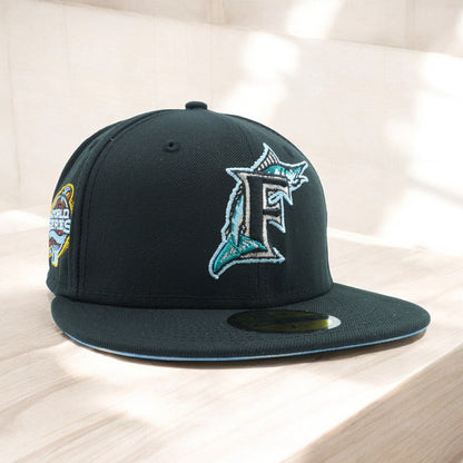New Era Men's MLB Miami Marlins 5950 Cloud Under Fitted Black