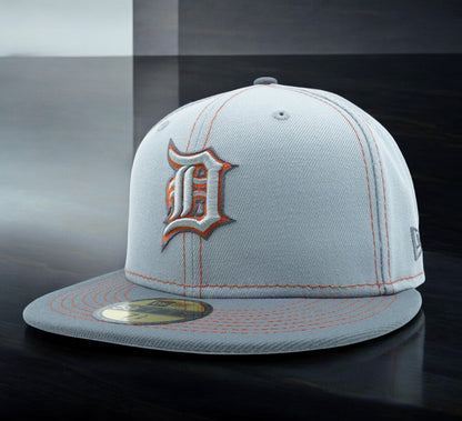 New Era Men's MLB Detroit Tigers 5950 Gray Pop Fitted Gray/Orange