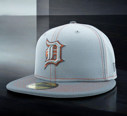 New Era Men's MLB Detroit Tigers 5950 Gray Pop Fitted Gray/Orange