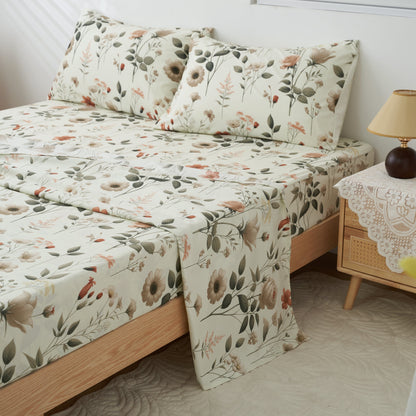 DaDalogy Enchanted Meadow Floral Microfiber Sheet Set