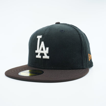 New Era Men's MLB La Dodgers 5950 Cord Burnt Wood Fitted Hats
