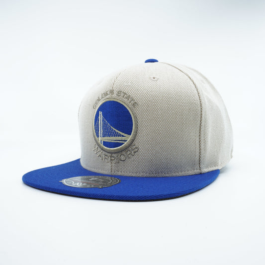Mitchell & Ness Men's NBA Golden State Warriors Off White Cream Oxford Fitted Fitted Caps