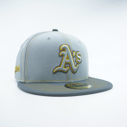 New Era Men's MLB Oakland Athletics 5950 Gray Pop Fitted-Gray