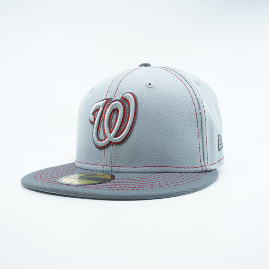 New Era Men's MLB Washington Nationals 5950 Gray Pop Fitted Gray