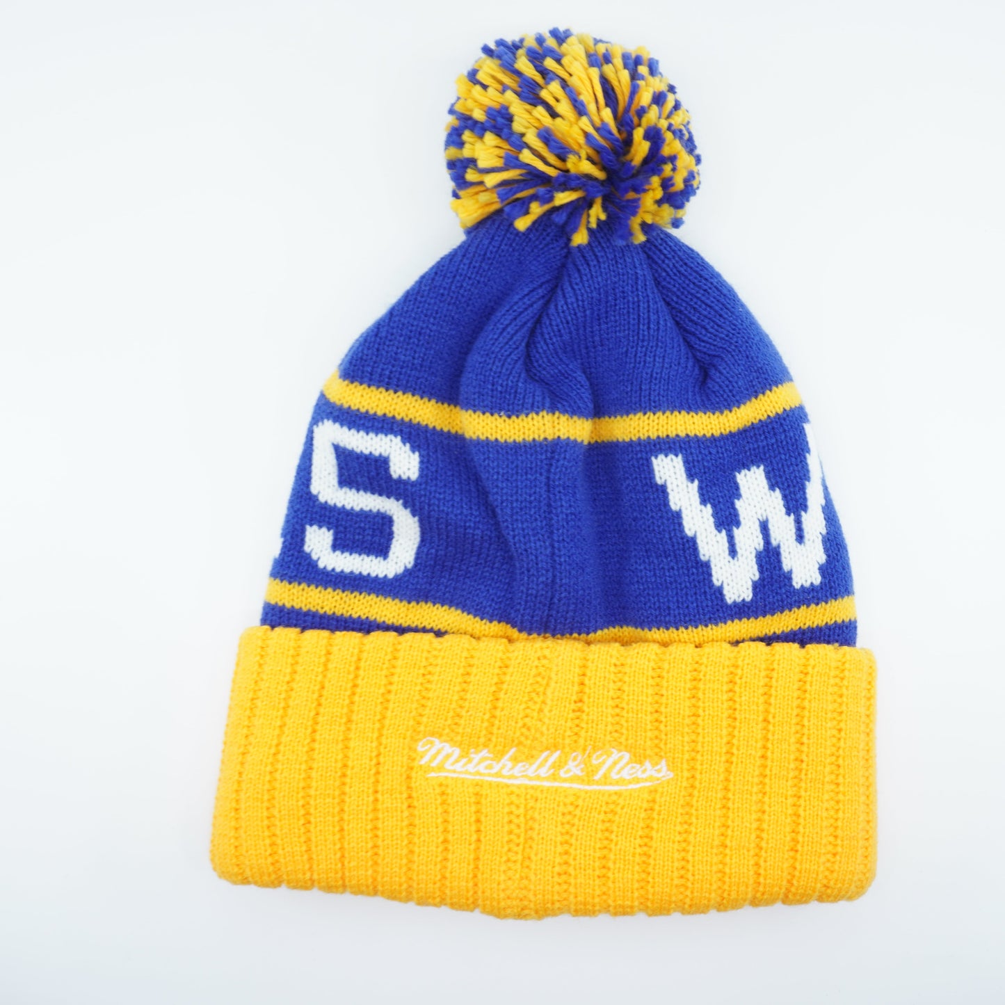 Mitchell & Ness Men's NBA Golden State Warriors High 5 Cuffed Knit Beanie Knit Hat