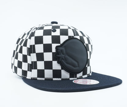 Mitchell & Ness Men's NBA Golden State Warriors Checked B&W Crow Snapback