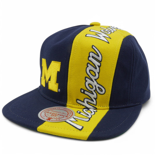 Men's Mitchell & Ness Ncaa Over The Top Snapback Michigan