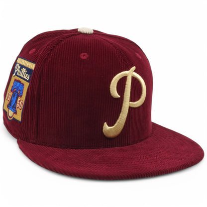 Mitchell & Ness Men's MLB Team Cord Fitted Phillies 1950 Fitted Caps