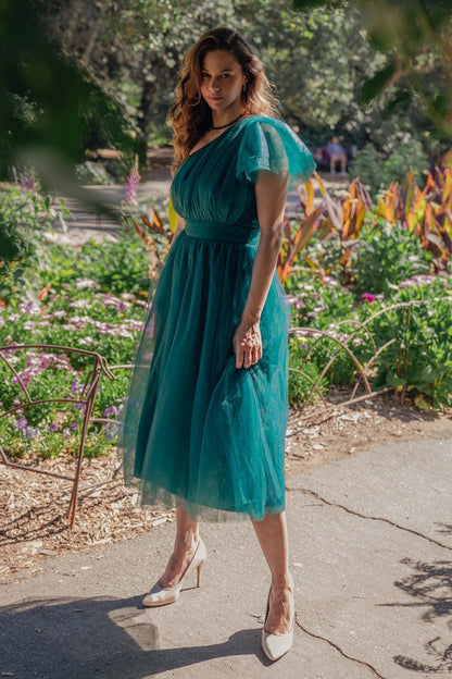 Lively Charm Tulle Midi Dress