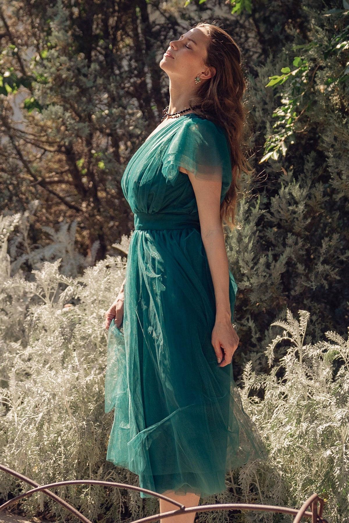 Lively Charm Tulle Midi Dress