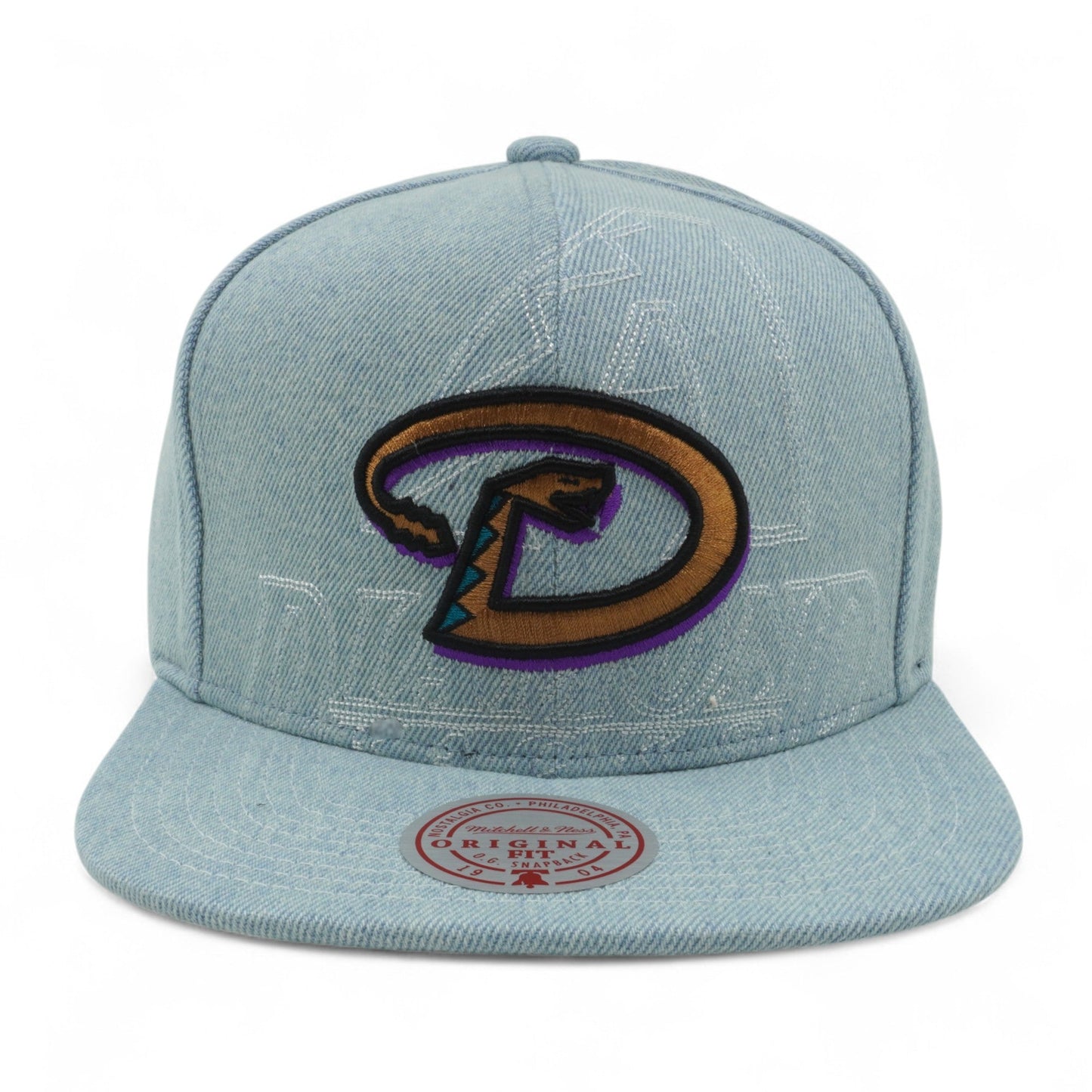 Mitchell & Ness Men's MLB Denim Stitcher Snapback Coop Diamondbacks Snapback Caps