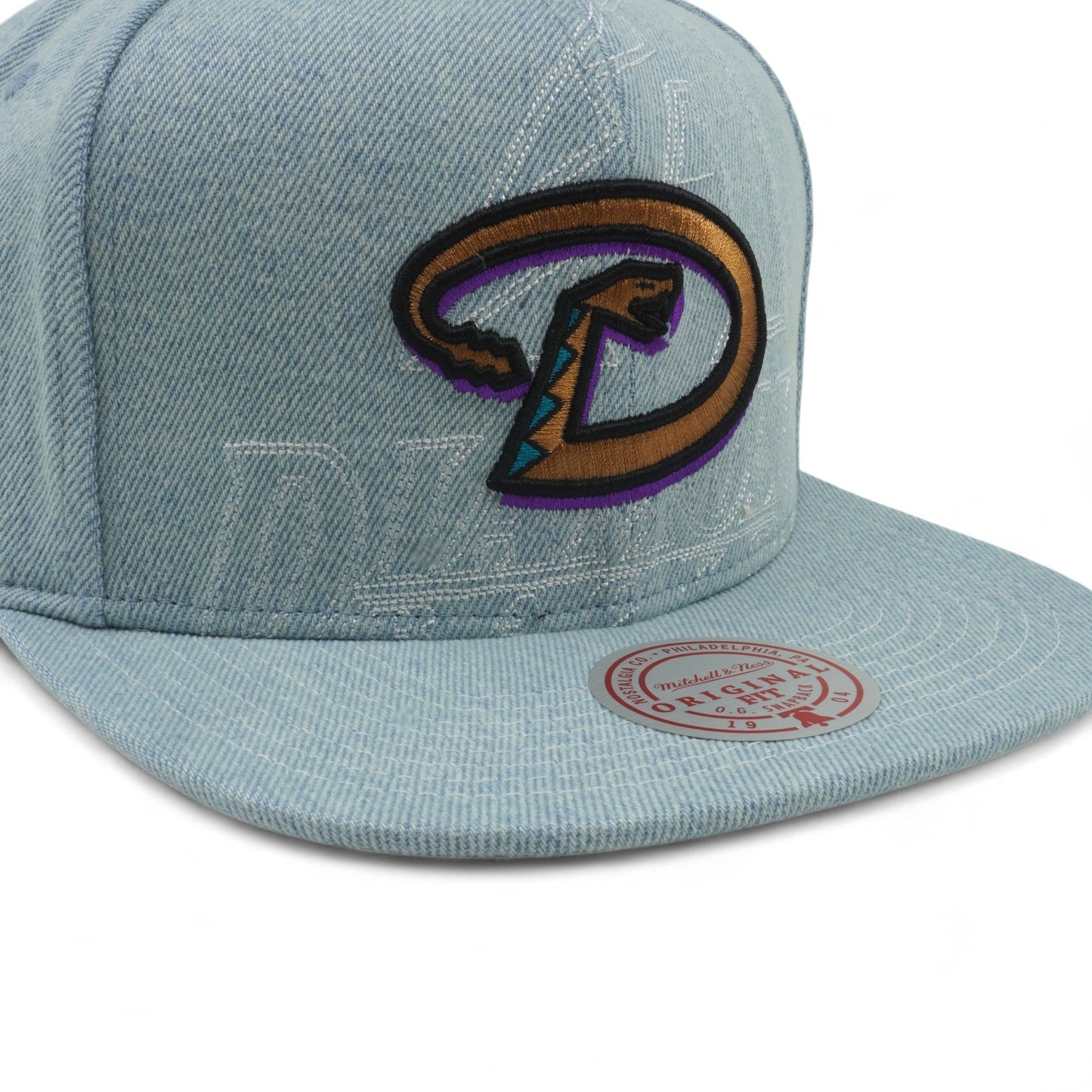 Men's Mitchell & Ness MLB Denim Stitcher Snapback Coop Diamondbacks