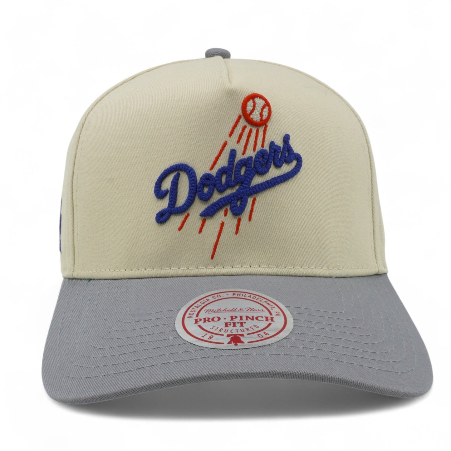 Men's Mitchell & Ness MLB Chainstitcher Pro Pinch Snapback Dodgers - Off White