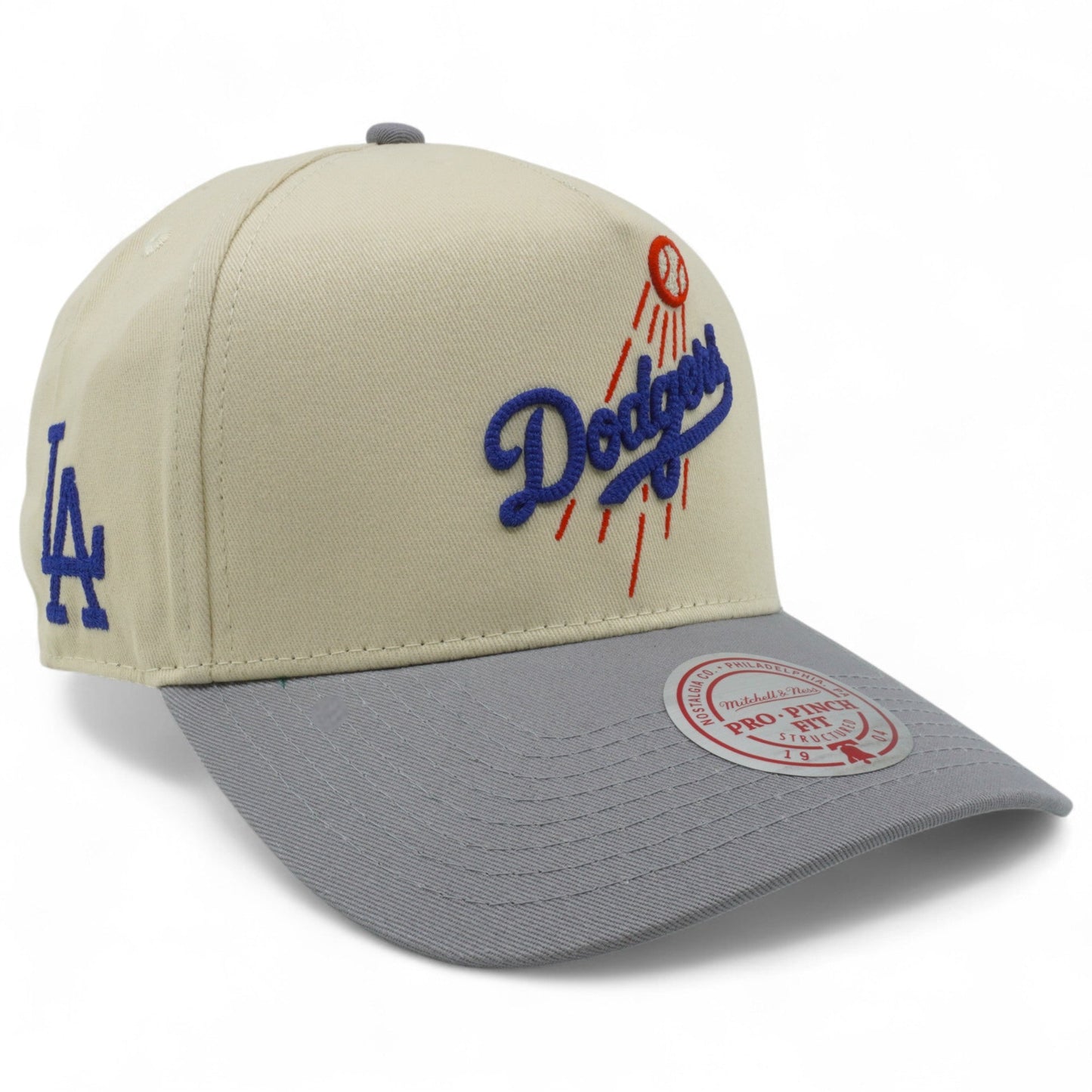 Men's Mitchell & Ness MLB Chainstitcher Pro Pinch Snapback Dodgers - Off White