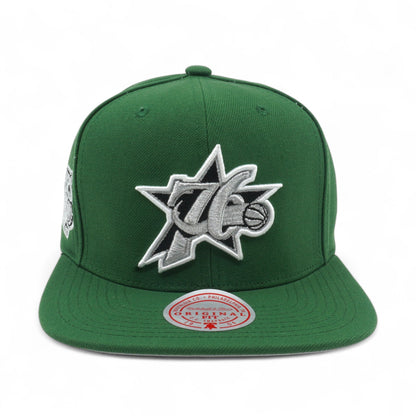 Mitchell & Ness Men's NBA Gorge Green Snapback Hwc 76Ers Snapback Caps