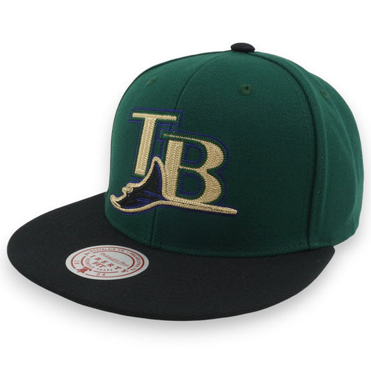 Men's Mitchell & Ness MLB Jump Off Snapback Coop Rays - Green