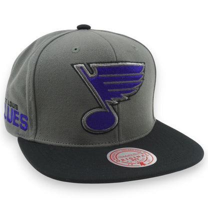 Mitchell & Ness Men's NHL Storm Front Snapback Blues Grey