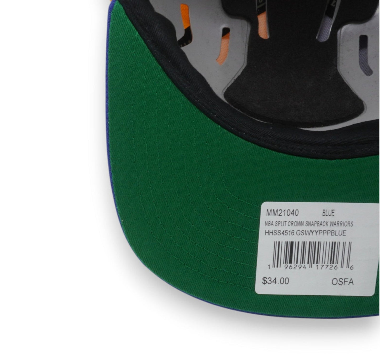 Men's Mitchell & Ness NBA Split Crown Snapback Warriors