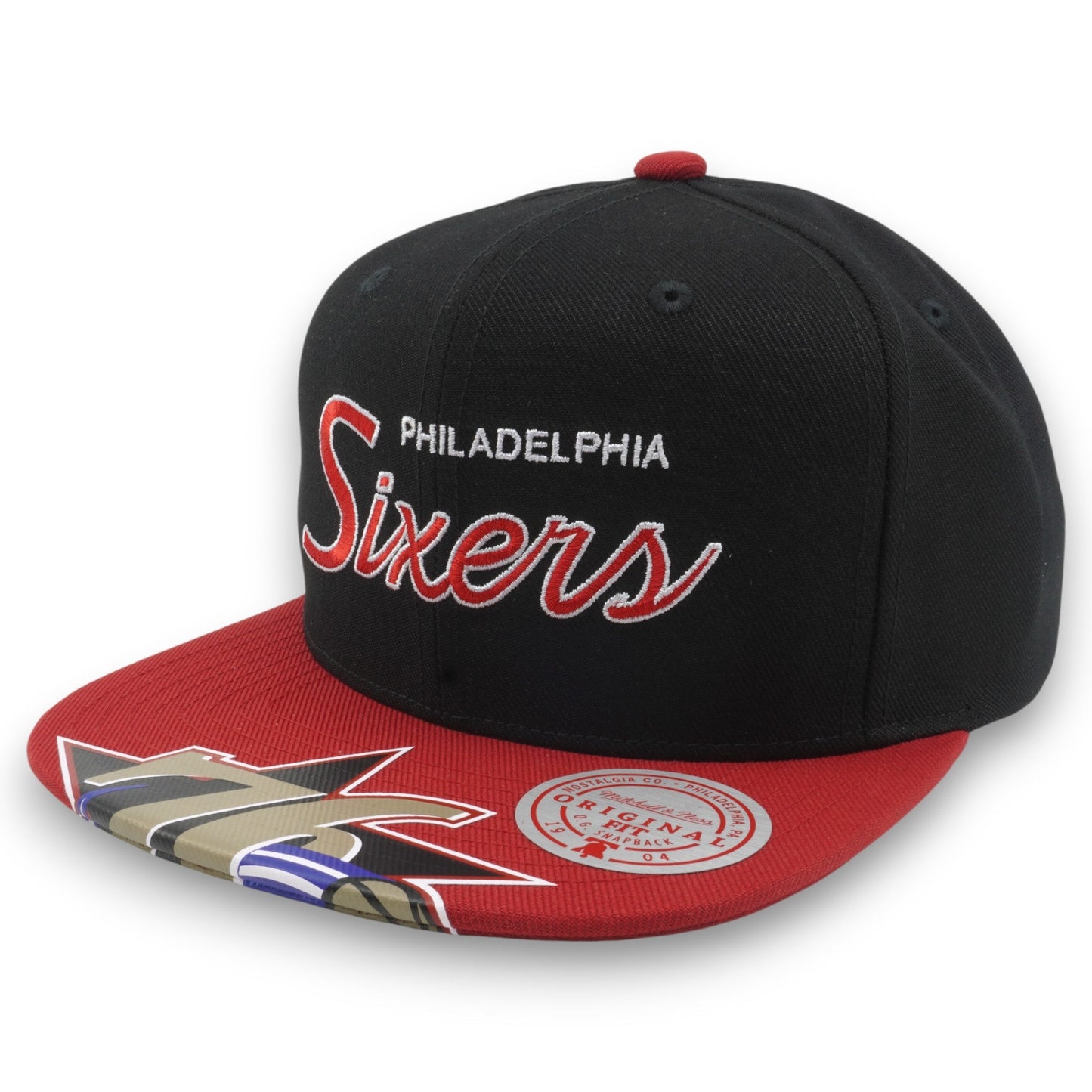 Men's Mitchell & Ness NBA Big Mouth Snapback Hwc 76Ers - Black