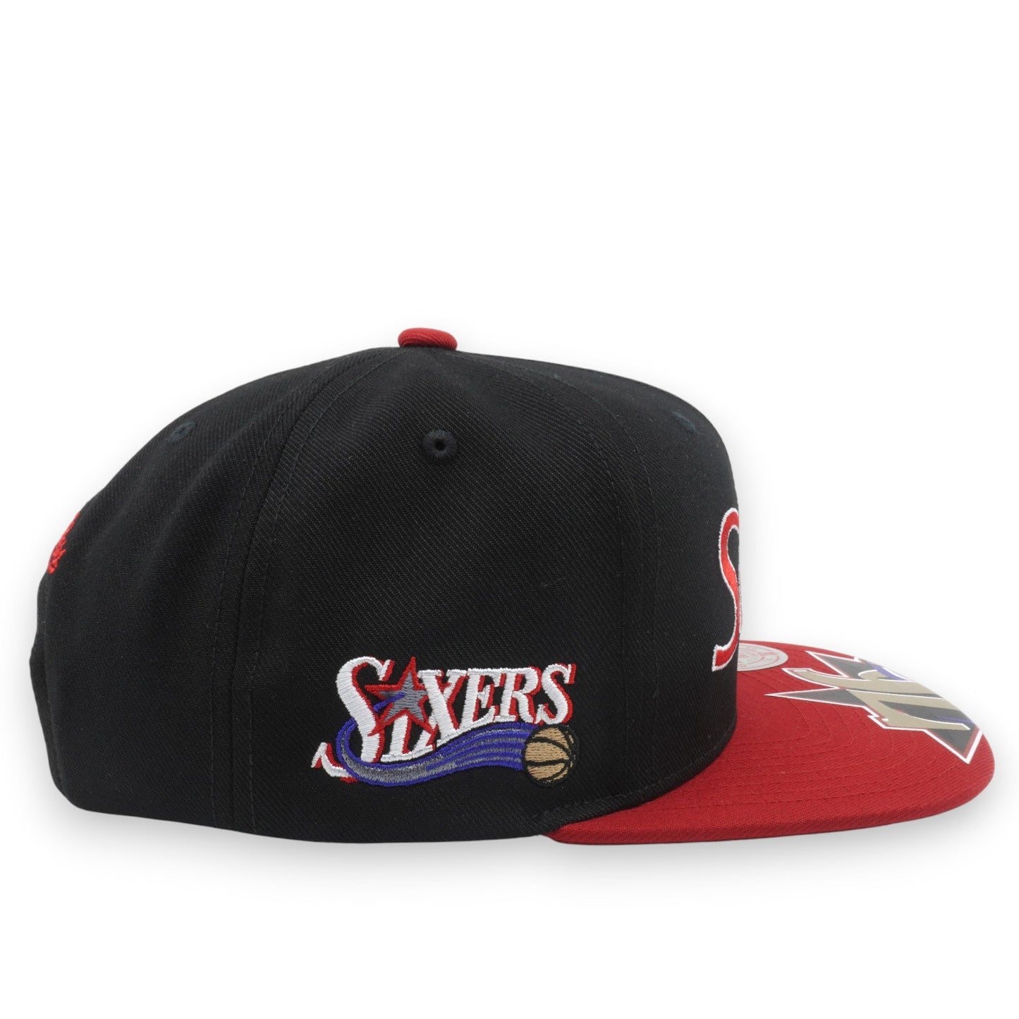 Men's Mitchell & Ness NBA Big Mouth Snapback Hwc 76Ers - Black