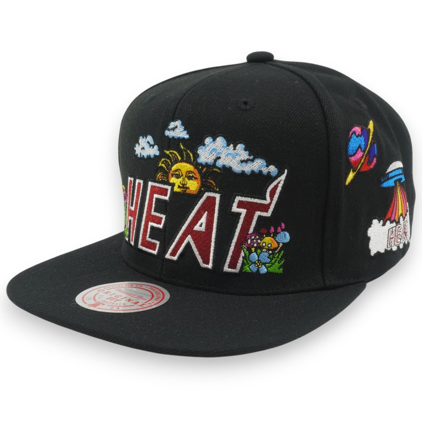 Men's Mitchell & Ness NBA Psychedelic Snapback Hwc Heat - Black