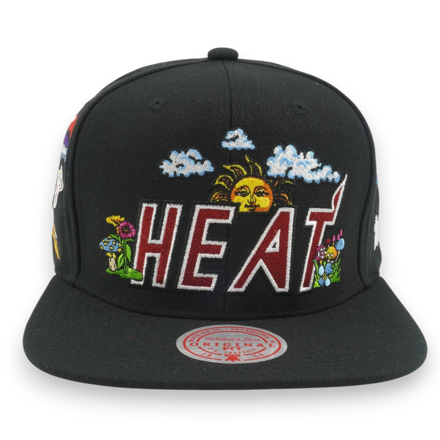 Men's Mitchell & Ness NBA Psychedelic Snapback Hwc Heat - Black