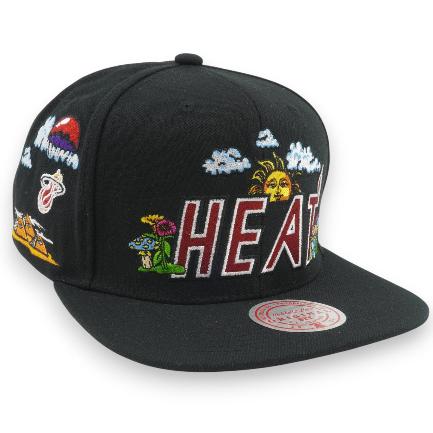 Men's Mitchell & Ness NBA Psychedelic Snapback Hwc Heat - Black
