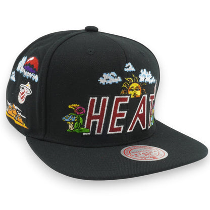 Mitchell & Ness Men's NBA Psychedelic Snapback Hwc Heat Snapback Caps
