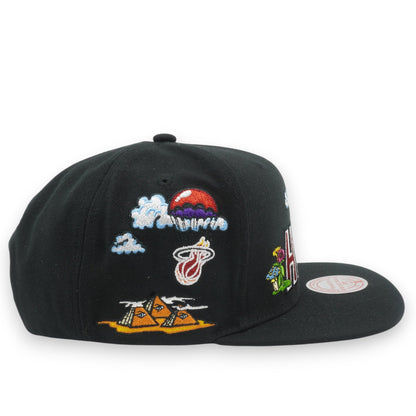 Mitchell & Ness Men's NBA Psychedelic Snapback Hwc Heat Snapback Caps