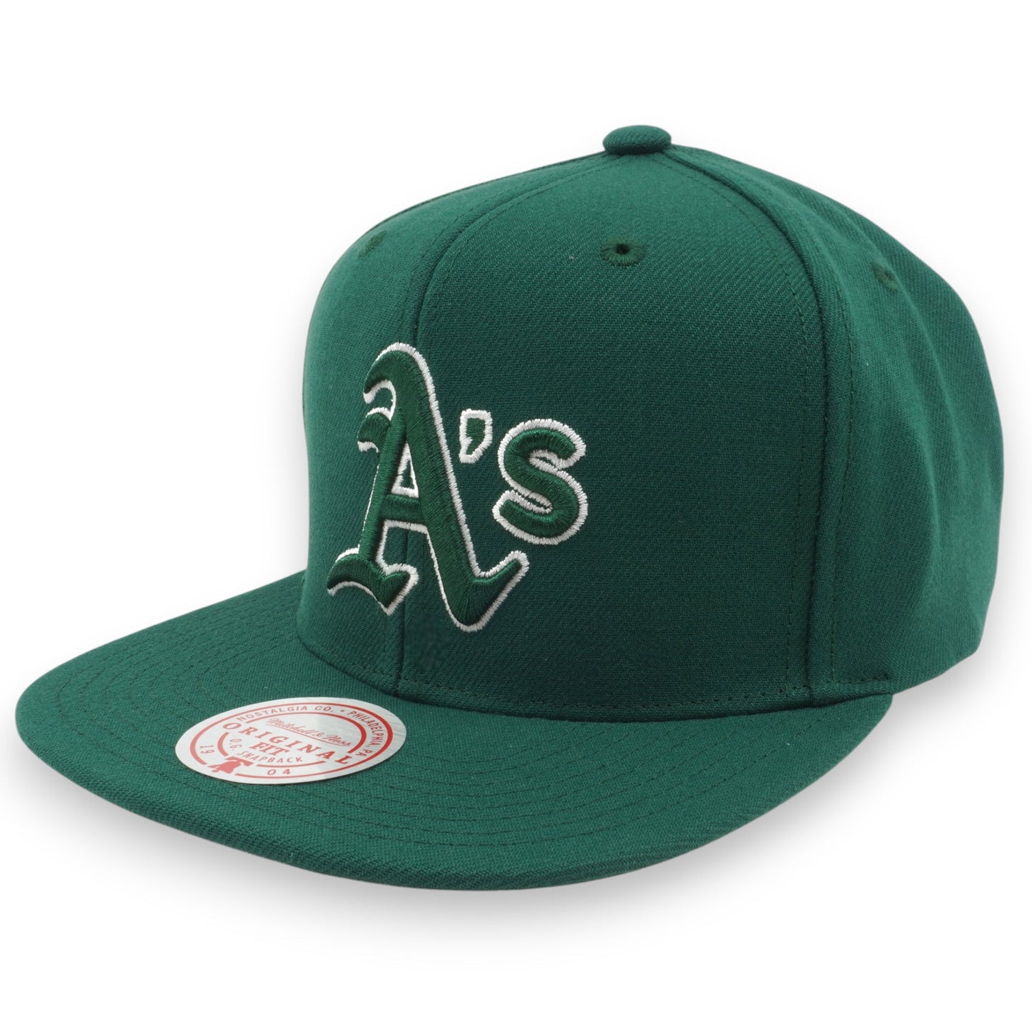Men's Mitchell & Ness MLB Back To Basics Snapback Athletics - Green