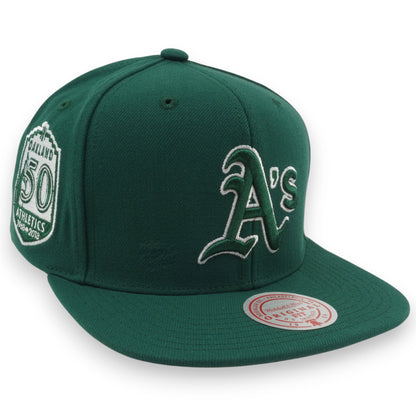 Mitchell & Ness Men's MLB Back To Basics Snapback Athletics Snapback Caps