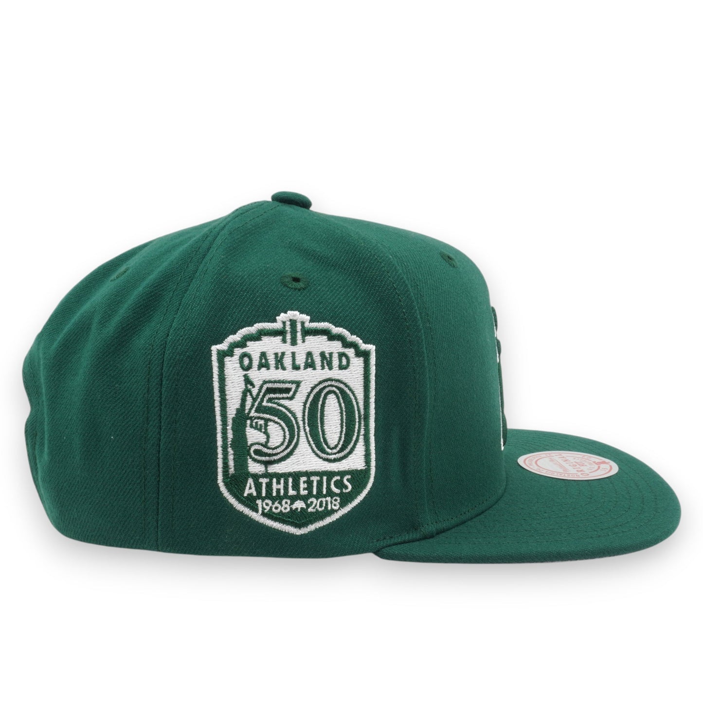 Men's Mitchell & Ness MLB Back To Basics Snapback Athletics - Green