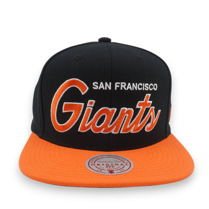 Mitchell & Ness Men's MLB Evergreen Script Snapback Giants Snapback Caps