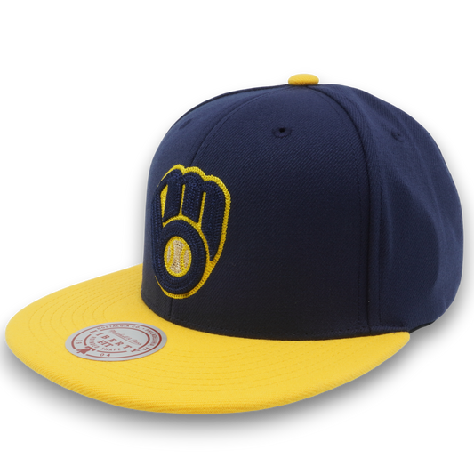 Men's Mitchell & Ness MLB Jump Off Snapback Brewers - Blue
