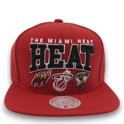 Mitchell & Ness Men's NBA Champ Stack Snapback Hwc Heat Snapback Caps