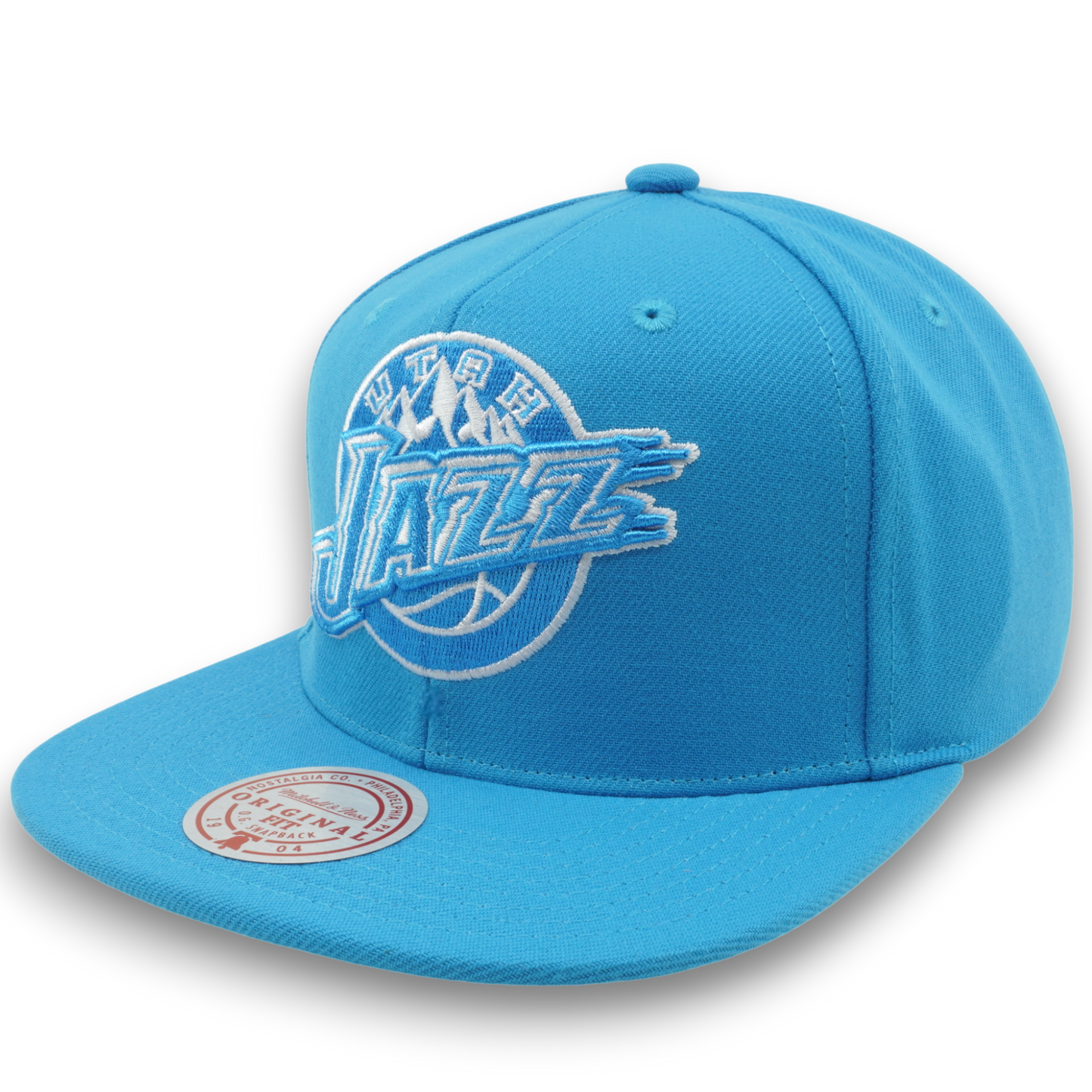 Men's Mitchell & Ness NBA Back To Basics Snapback Hwc Jazz - Light Blue