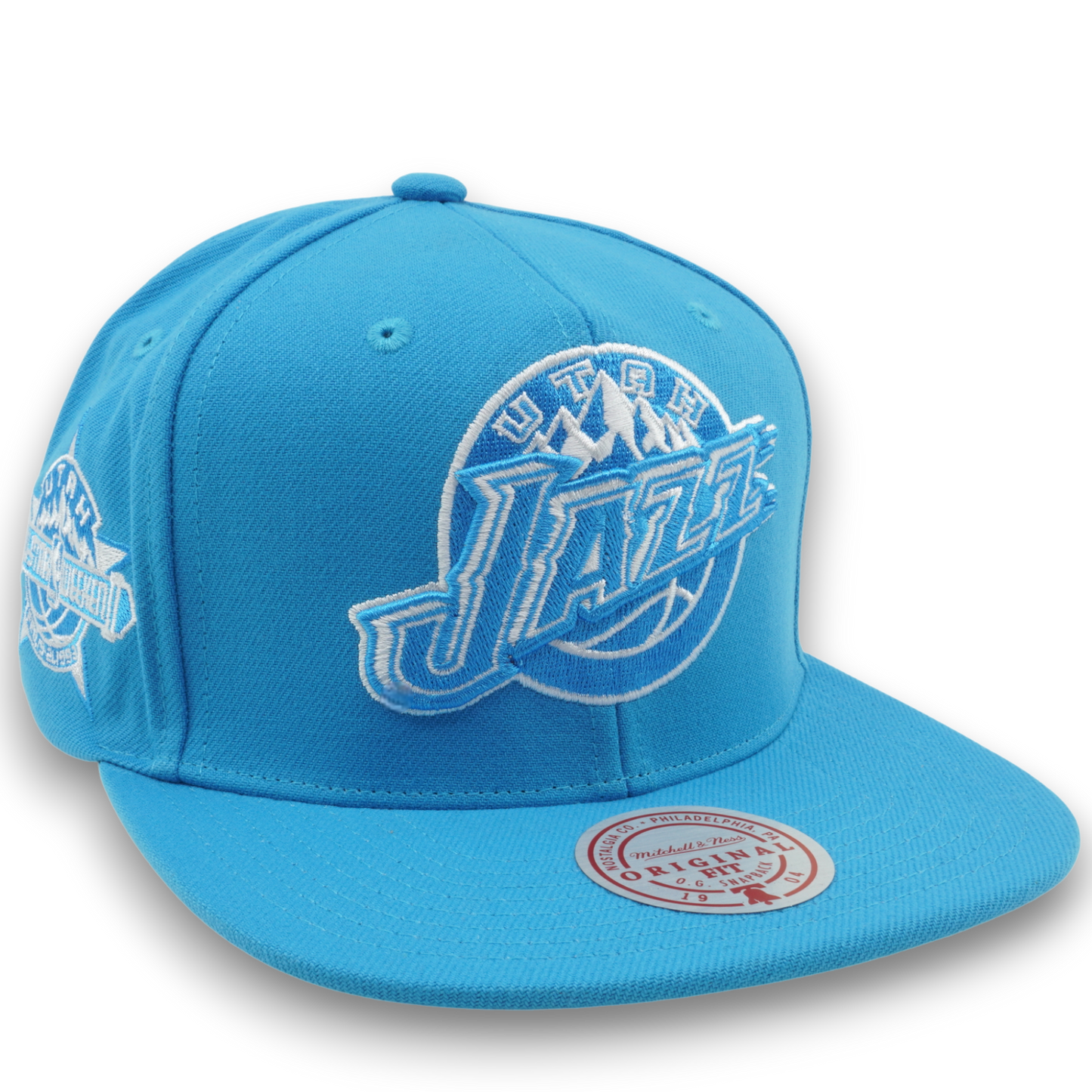 Men's Mitchell & Ness NBA Back To Basics Snapback Hwc Jazz - Light Blue