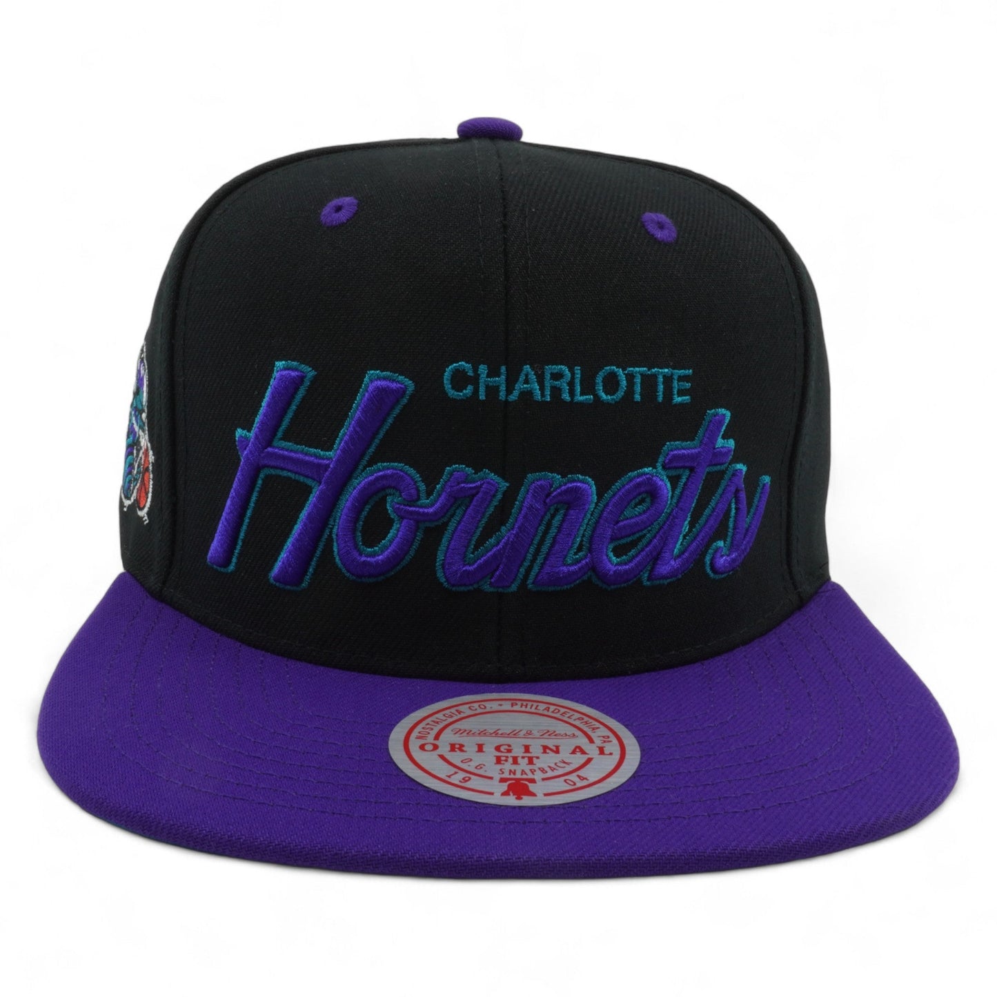 Men's Mitchell & Ness NBA Script Pop Snapback Hornets