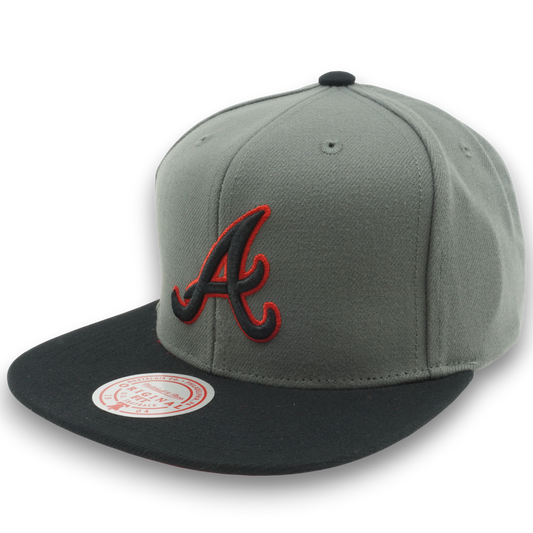 Men's Mitchell & Ness MLB Storm Front Snapback Braves - Grey