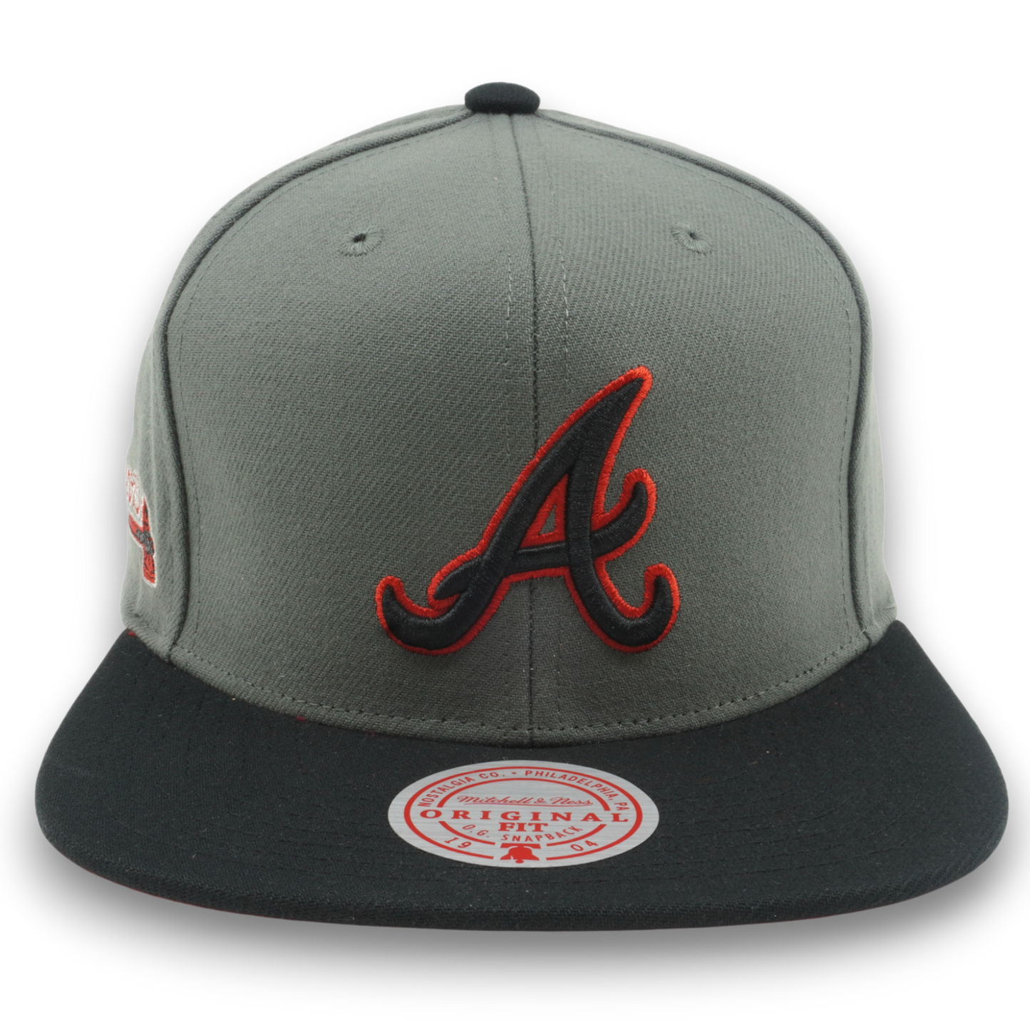 Men's Mitchell & Ness MLB Storm Front Snapback Braves - Grey