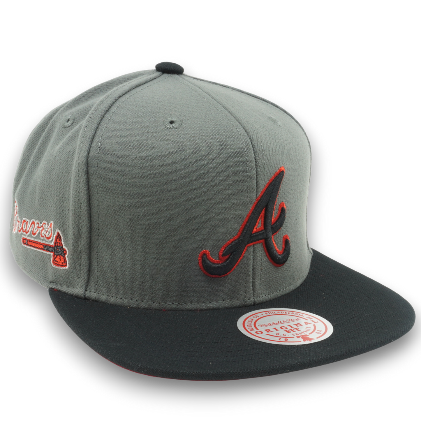 Men's Mitchell & Ness MLB Storm Front Snapback Braves - Grey