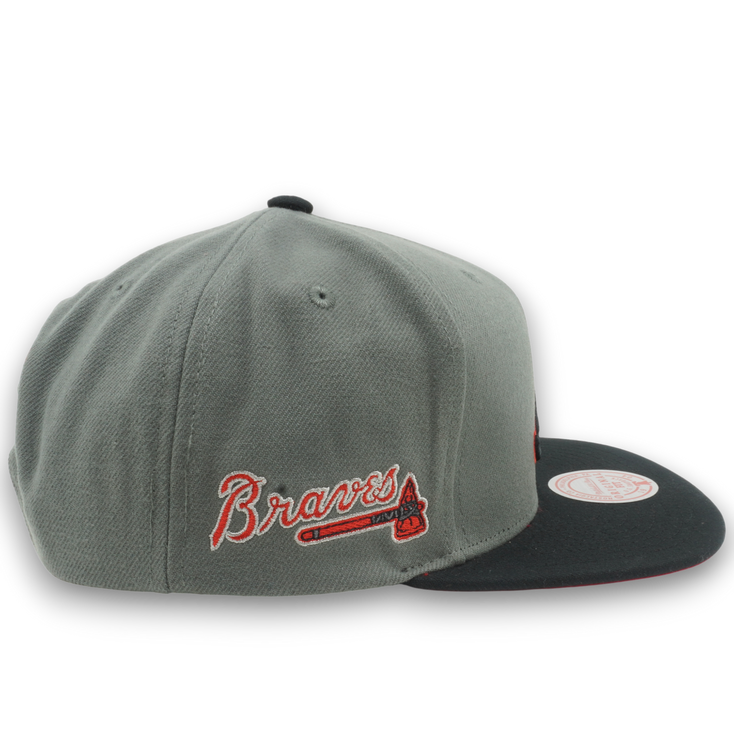 Men's Mitchell & Ness MLB Storm Front Snapback Braves - Grey