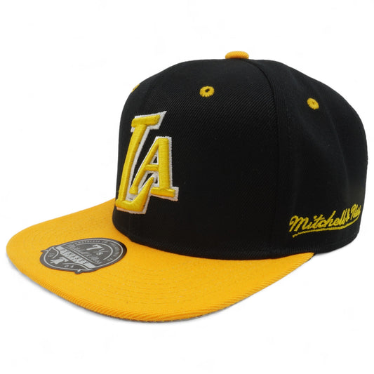 Mitchell & Ness Men's NBA Yellow Toe Fitted Hwc Lakers Fitted Caps