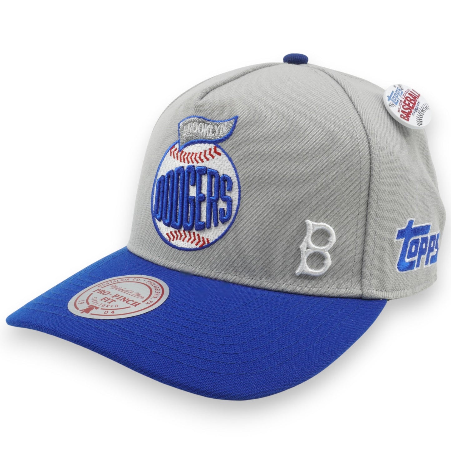 Men's Mitchell & Ness MLB Team Ball Pro Snapback Coop Dodgers - Grey