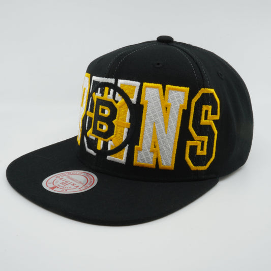 Mitchell & Ness Men's NHL Varsity Bust Snapback Vntg Bruins Black