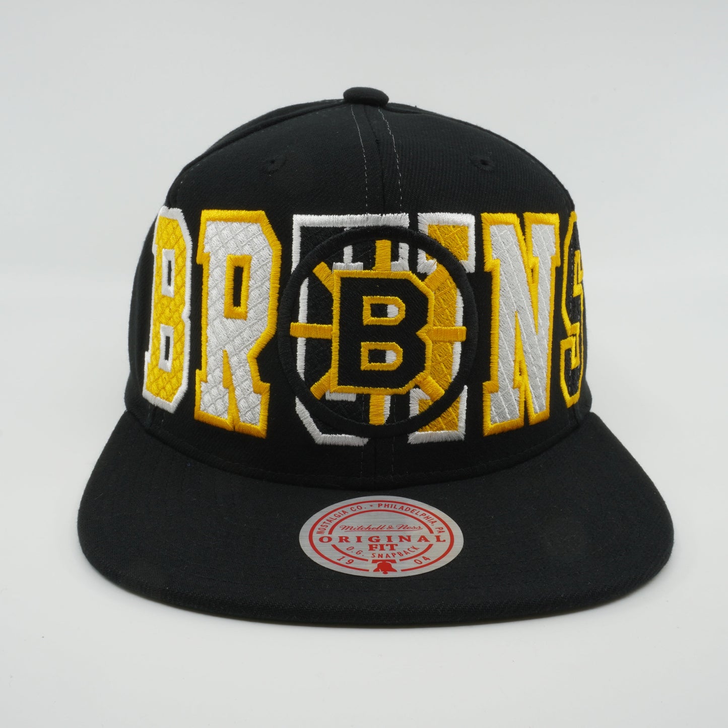 Mitchell & Ness Men's NHL Varsity Bust Snapback Vntg Bruins Black