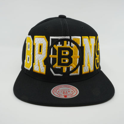 Mitchell & Ness Men's NHL Varsity Bust Snapback Vntg Bruins Black