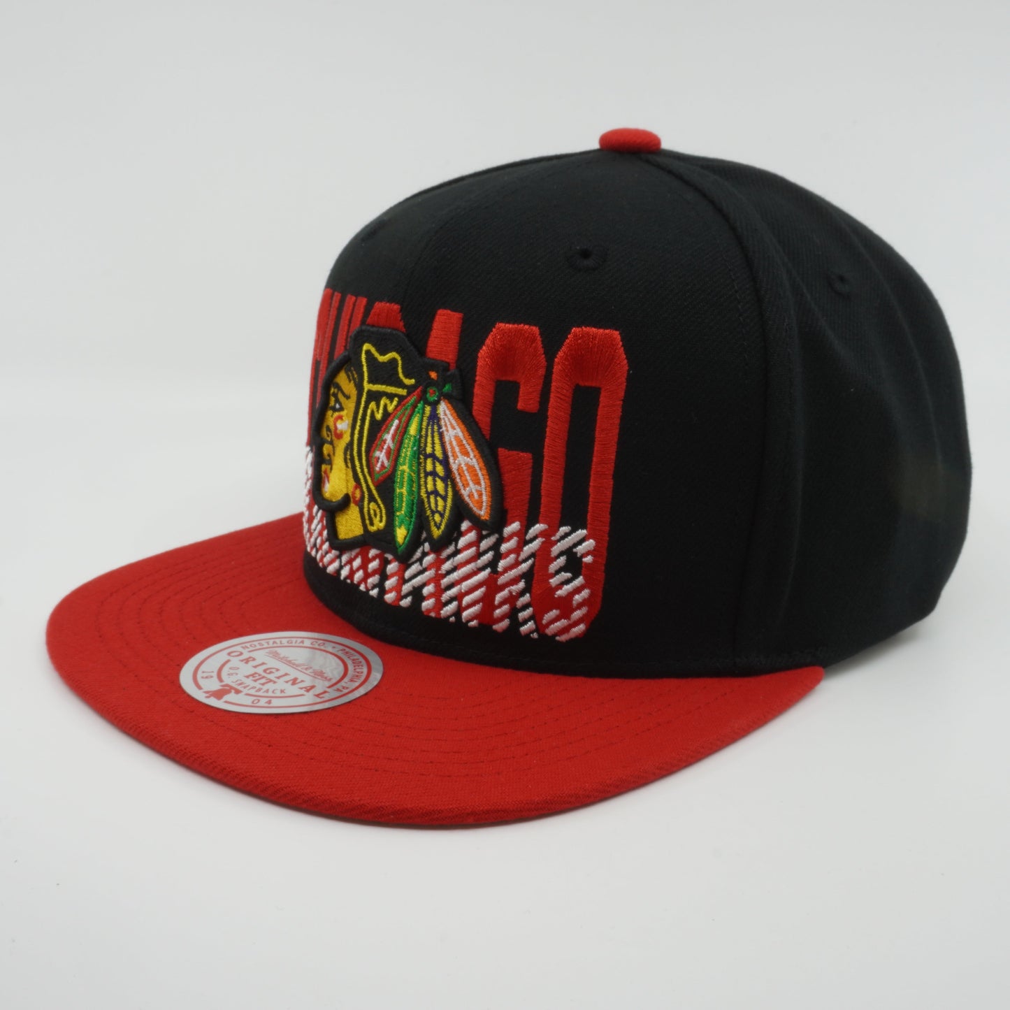Men's Mitchell & Ness Nhl Cross Check Snapback Blackhawks - Black