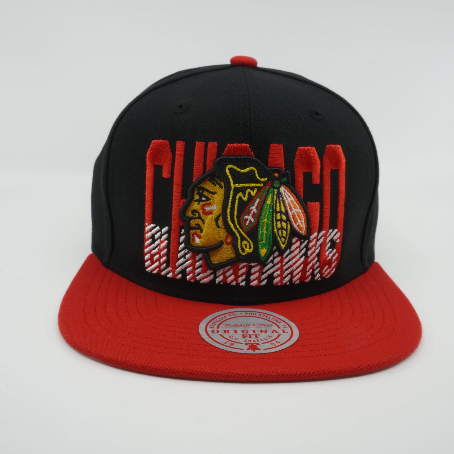 Men's Mitchell & Ness Nhl Cross Check Snapback Blackhawks - Black